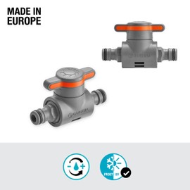 Gardena Coupling with Flow-Control Valve: Hose Coupling for continuously regulating and shutting Off The Water Flow in The Hose Route, Range Regulation of a Sprinkler (18266-20)