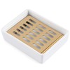 Ceramic Soap Dish (11.8 x 8.8 x 3cm) Stainless Steel