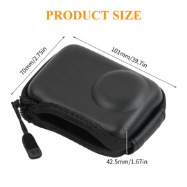 Cleminsta Action Camera Hard Case for DJI OSMO Action 4/3, Protective Case Carry Bag for Action with Lens Cap, 1 Camera Mini Carry Case and 2 Lens Caps, black, cameras mini carry case