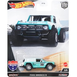Hot Wheels Premium Bronco R #20 Turquoise with White Top American Scene Car Culture Series Diecast Model Car HCK05