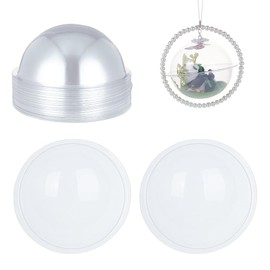 OLYCRAFT 24Pcs Half Ball Dome 8cm Clear Plastic Domes Candy Holder Shaker Domes Transparent Plastic Dimensional Dome Packing Covers for Shaker Card Making Paper Crafting DIY Present Box