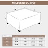 NeColorLife Ottoman Cover Square Velvet Ottoman Slipcover Thick Stretchable Footrest