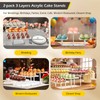 Dyna-Living 2PCS Dessert Table Display Set Acrylic Cupcake Stand 3