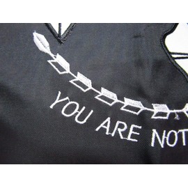 AES 12x18 Embroidered Powmia POW MIA Black Double Sided Nylon Premium Quality Garden Flag 210D Sleeved