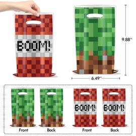 30Pcs Pixel Gift Bags Birthday Party Supplies Animation Party Gift Candy Bags