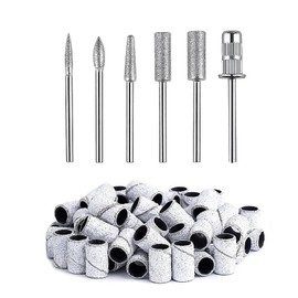 6PCS Nail Drill Replacement Heads with 56 Sand Rings, Universally Compatible with Nail Drills
