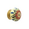 Rasiya Art Floral Ceramic Yellow Knobs Handles - Indian Handmade