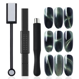 XEAOHESY 3 Pieces Cat Eye Magnet for Nails Nail Magnet Tool Set Double-Headed Nail Art Magnet Stick Multi-Function Magnet Board Cylindrical Cat Eye Magne 3D Magnetic for Cat Eye Gel Polish Nail Art