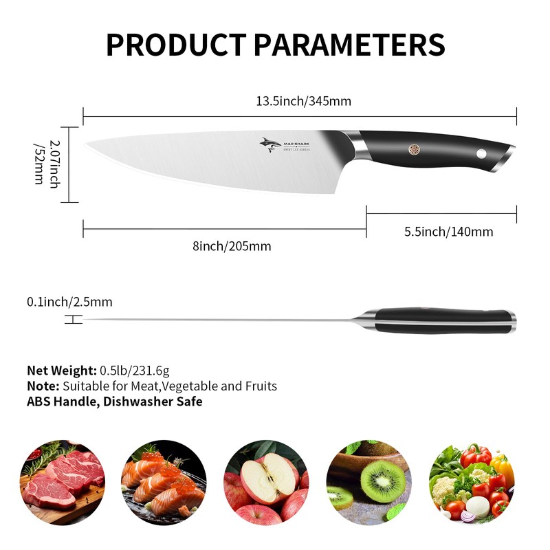 MAD SHARK 8-Inch Chef Knife - German High Carbon Stainless
