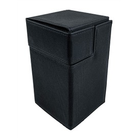 Arkero-G® XenoSkin 100+ Magnetic Flip & Tray Deck Case Black - Space for Over 100 Cards - Trading Card Box e.g. for MTG Magic, YuGiOh