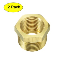 2 Pack 57480-1208 Brass Garden Hose Fitting, Pipe Adapter Connector, 3/4'' GHT Male * 1/2'' NPT Female Garden Hose Parts for Connectors Hose Connectors and Accessories