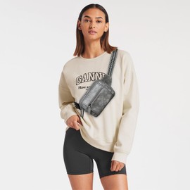 LATMAP 3L Triple Zip Fanny Packs Belt Bag for Women Men Crossbody Waist Pack Sling Chest Bum Travel Bag Purse Faux Leather Fashion Cute Grey