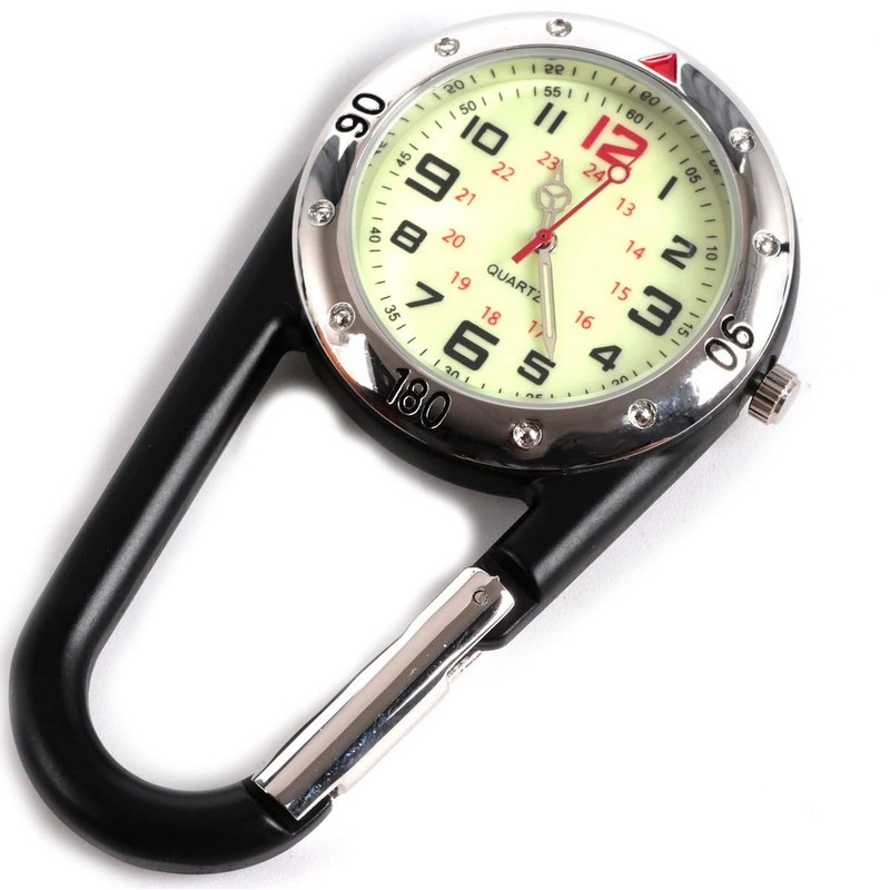 WONOLO Clip on Carabiner Luminous Face FOB Watch Digital for