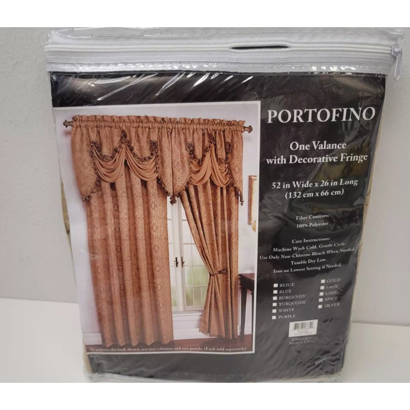 Portofino Raised Window Valance - 52'' X 26'' Gold