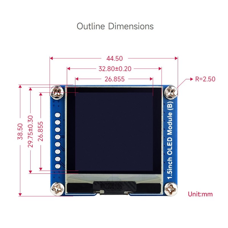 Waveshare 1.5inch OLED Display Module, 128 x 128 Resolution, SPI
