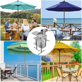BeneLabel Upgraded Double Clip Deck Umbrella Mount Bracket for Railing Adjustable Patio Umbrellas Clamp Clip Carbon Steel Umbrella Clamp Stand Holder for Parasol, Terrace, Balcony