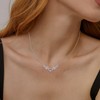 Sterling Silver Dangle Pendant Necklace Charms Love Heart with CZ