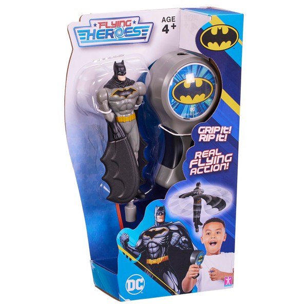 Flying Heroes 07979 DC Pull The Cord to Watch him Fly Action Hero Ideal Present for Boys Aged 4-7 Years Batman Superhero Toy