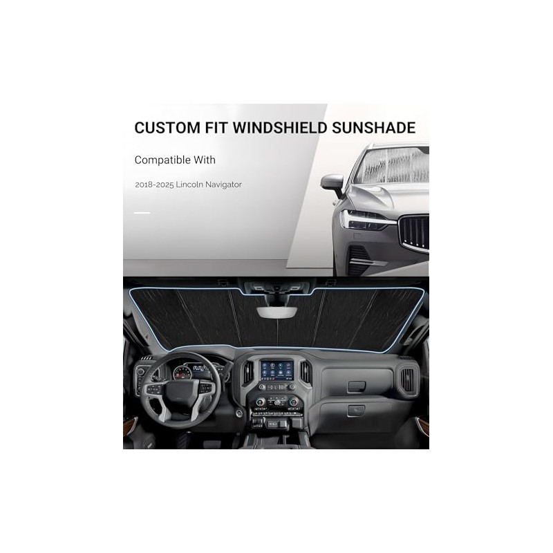 Pigenius Windshield Sunshade for Lincoln Navigator 2018-2025 Front Window Shade