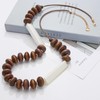 Coiris Layer Chunky Wood Beaded Necklace Exaggerated Statement Bead Collar