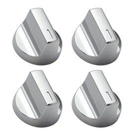 WFhuaye Silver Gas Range Knob Set (4-Pack) - Compatible with Select Stove Models - Replacement for W11418244, W11130627, W11222054
