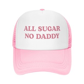 Generic All Sugar No Daddy Trucker Hats for Women Hot Pink Funny Gag Trucker Caps for Women Girls