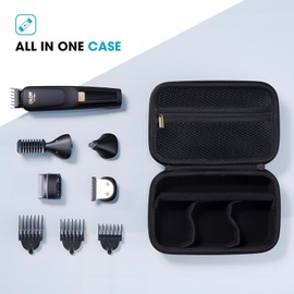 ProCase Hard Carrying Hair Trimmer Case; Travel Protective Organizer for Beard/Face Trimmers & Hair Clippers; Portable Men Grooming Storage Holder Compatible with OLOV/Ufree Shaving Kit -Black