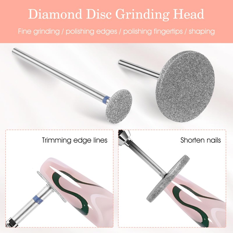 JIEYAO Pack of 2 Disc Nail Grinder Bits, Professional Nail