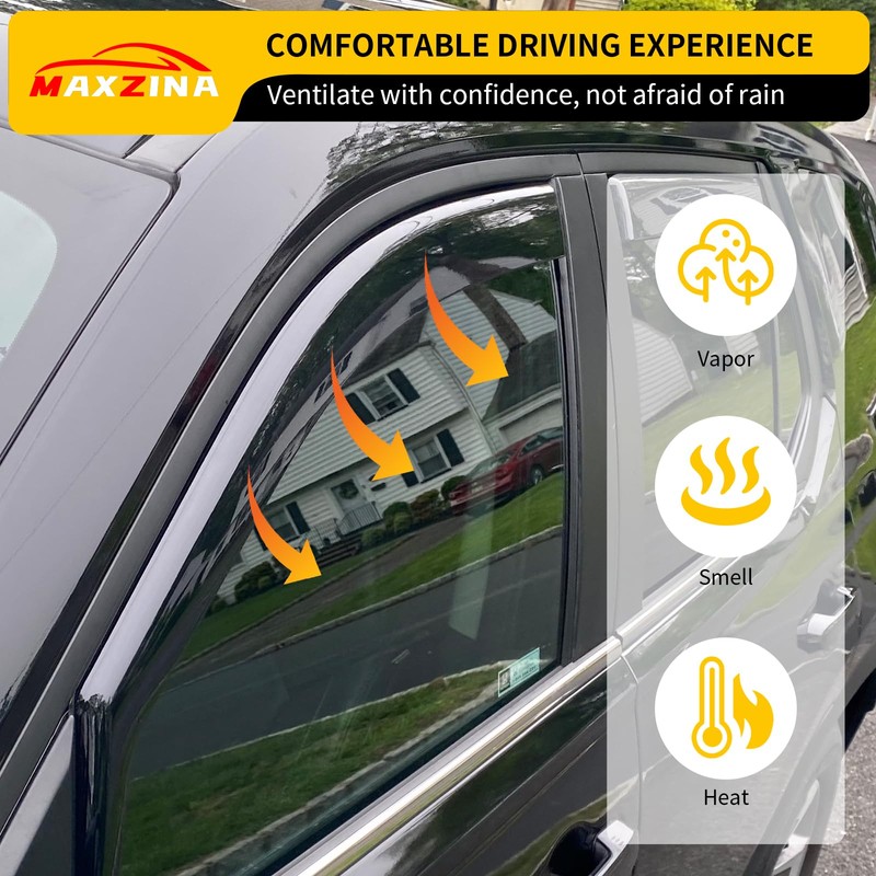Maxzina Visor Rain Guards Compatible with 2023-2025 2026 Honda Pilot