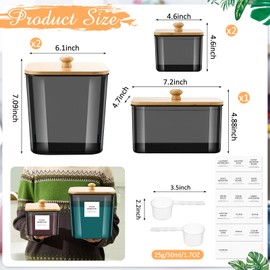 Cinnvoice 5 Pcs 3 Sizes Laundry Powder Container Plastic Laundry Organizer and Storage Jars with Lids Scoops and Labels Laundry Detergent Storage for Laundry Room Organization