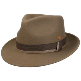 Mayser Jonathan Wool Bogarthut Wollhut Wollfilzhut Fedora Damen/Herren - Made in The EU Herbst-Winter Herbst Winter - M (56-57 cm) Taupe