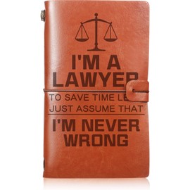 Lawyer Gifts, Lawyer Leather Journal, Christmas Birthday Gift for Paralegal, Attorney, Legal Assistant, Prosecutor, Law Student, 136 Page Refillable Journal Notebooks, Travel Diary for Men Office