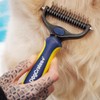 DogCrates+ Undercoat Rake Deshedding Brush for Dogs and Cats, 2-Sided