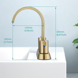 Aolemi Bathroom Faucets for Sink 3 Hole,4 Inch Centerset Waterfall Faucet Bathroom Sink Faucet,2 Handle Faucet for Bathroom Sink,with Pop-Up Drain and Supply Lines,Brushed Gold