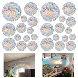 Mezrkuwr 26 Round Prism Window Stickers, Suncatcher Bird Anti Collision Window Stickers, Prism Window Stickers, Electrostatic Adsorption