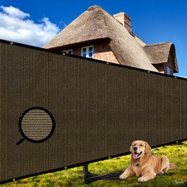 Shade&Beyond 6'x101' Brown Privacy Screen 90% Visibility Blockage Fence Sreen 170 GSM Fencing Mesh Fence Panel for Wall Garden Yard Backyard Indoor Outdoor Home Decoration,A514