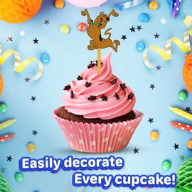 24x Scooby D Cupcake Toppers – Strong Picks Happy Birthday Décor, Cupcake Decorations for Kids Birthdays