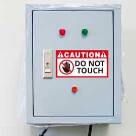 Do Not Touch Warning Sign Label Stickers, 15 pcs Self Adhesive Peel and Stick Vinyl Decal Do Not Use Hand Sign for Wall, Cars, Laptops, Glass, Toolbox, 2x4 inch.