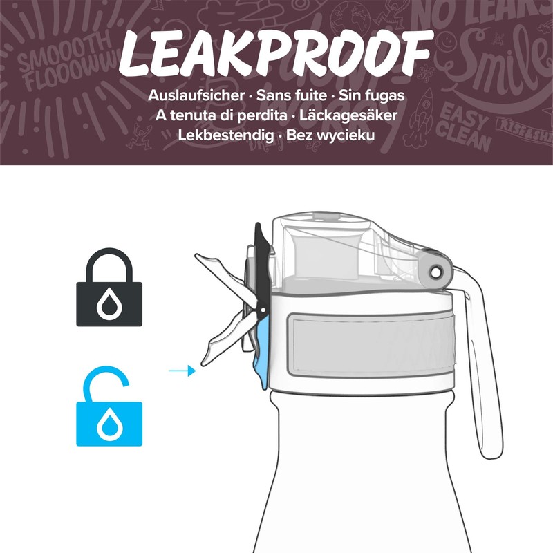 Ion8 Leak-Proof Reusable Insulated Drinking Bottle, Stainless Steel, 280 ml