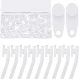 50 Pcs White Plastic Curtain Hooks Roller Track Gliders White Traverse Rod Slides Cross-bar Rail Replacement Parts