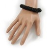 Avalaya Black Glass Bead Roll Stretch Bracelet - Adjustable