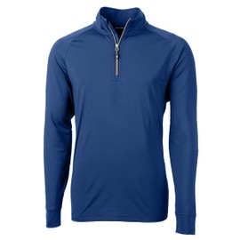 Cutter & Buck Men's Big & Tall Long Sleeve Adapt Eco Knit Quarter Zip Pullover, Tour Blue, XLT