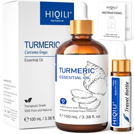HIQILI 100ML Turmeric Oil for Face Skin Care, Aromatherapy,100% Pure, Use After Dilution- 3.38 Fl Oz