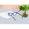 Kodilin Lesebrille für Damen, Anti-Licht, blaues Katzenauge, PC-Brille mit Federscharnier,