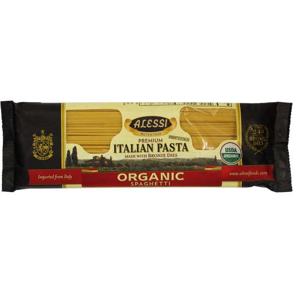 Alessi Italian Organic Spaghetti, 1 Pound (Pack of 12)