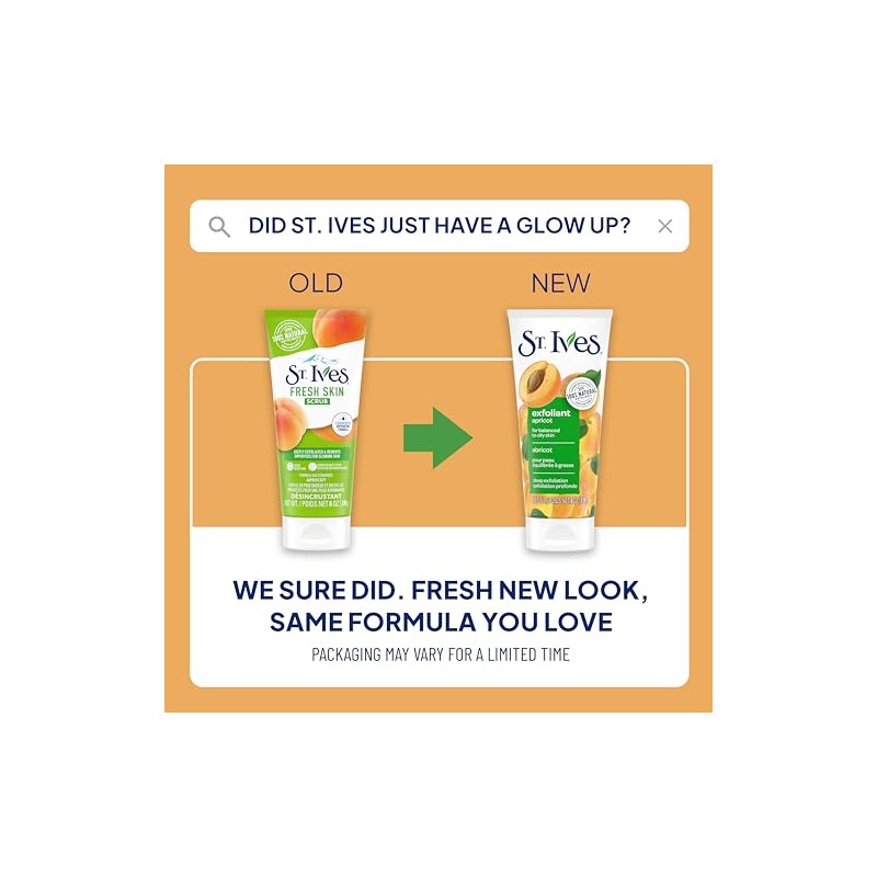 St. Ives Fresh Skin Invigorating Apricot Scrub, Unisex, 6 oz