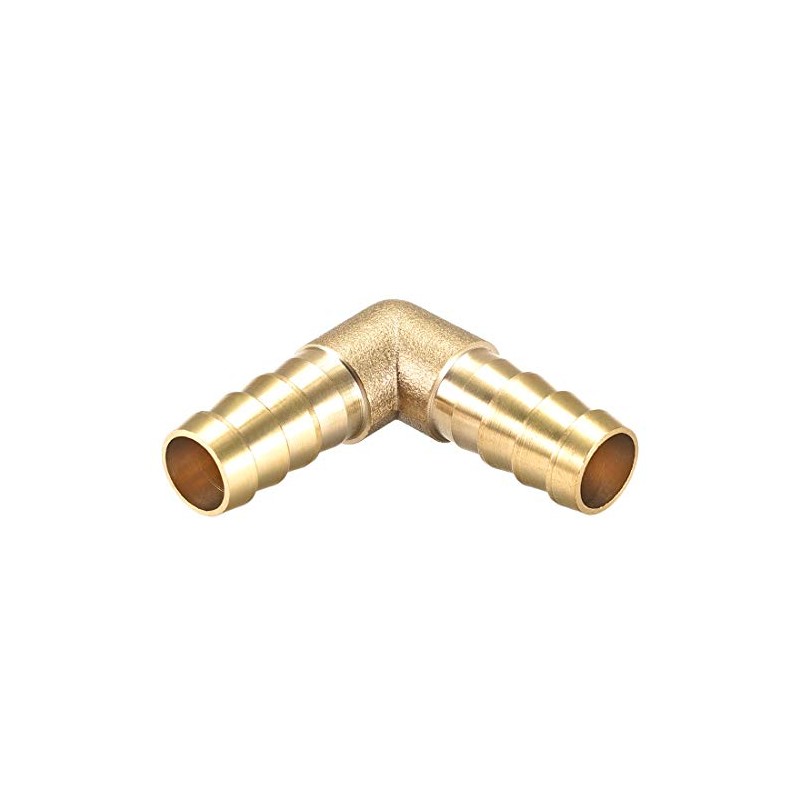 sourcing map 12 mm Barbed Brass Hose 90° Angle Pipe