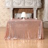 PartyDelight Rose Gold Sequin Wedding Tablecloth 50 by 50 Inch