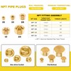 Mardatt 6Pcs 1/2" NPT Brass Pipe Plug Fitting Countersunk Internal