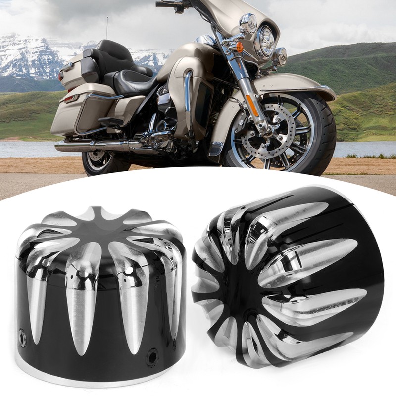 Pair of Motorcycle CNC Aluminum Axle Nut Cap Cover Water